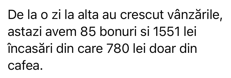 Testimonial proprietar cafenea