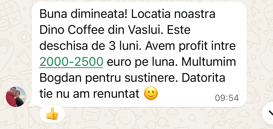 Testimonial proprietar cafenea